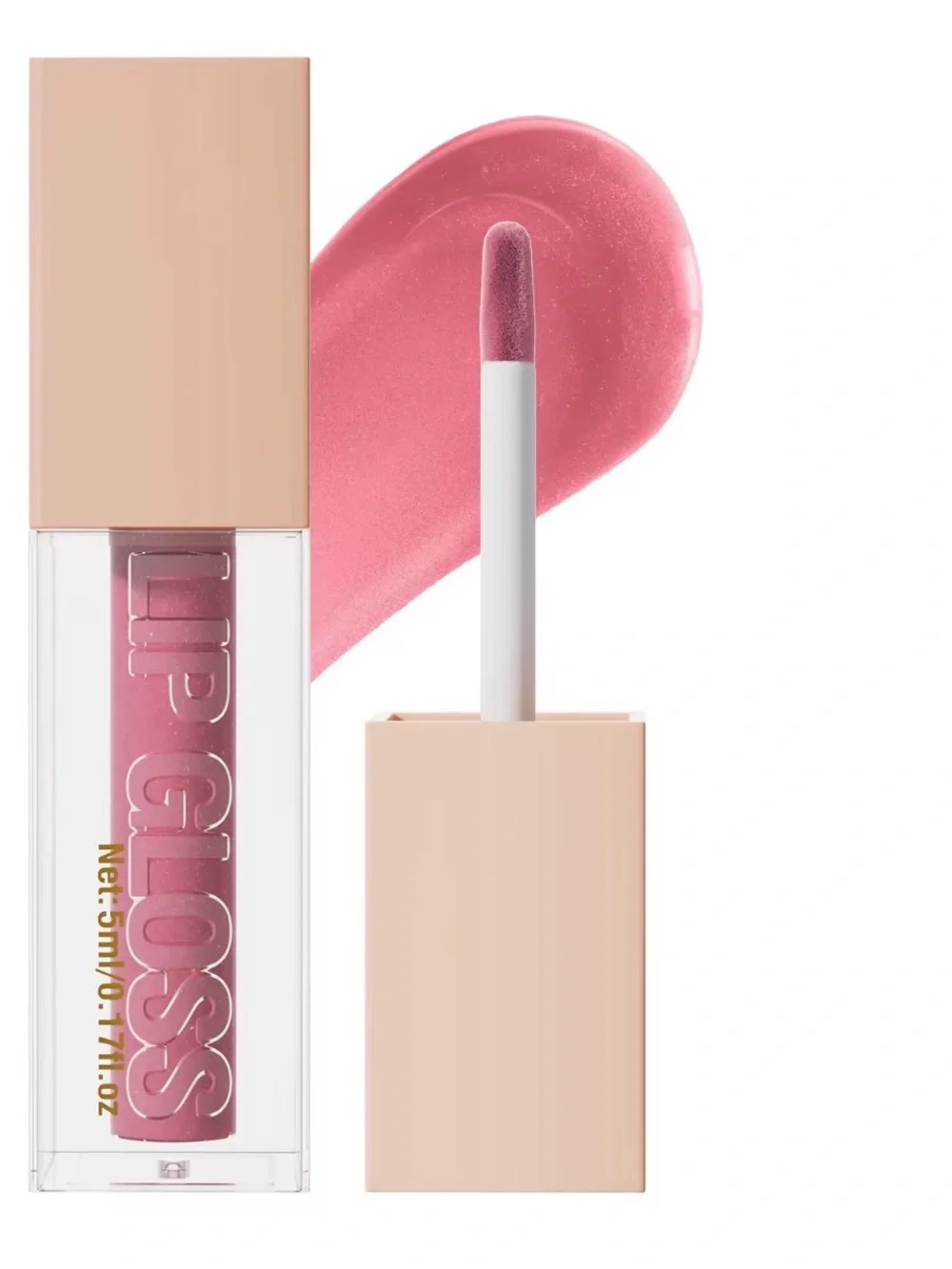 Tinted Pink Lip Gloss - Silky Non-Sticky Shine